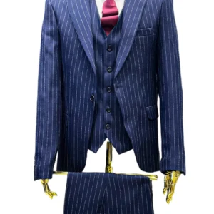 Costume 3 pièces à rayures pour homme